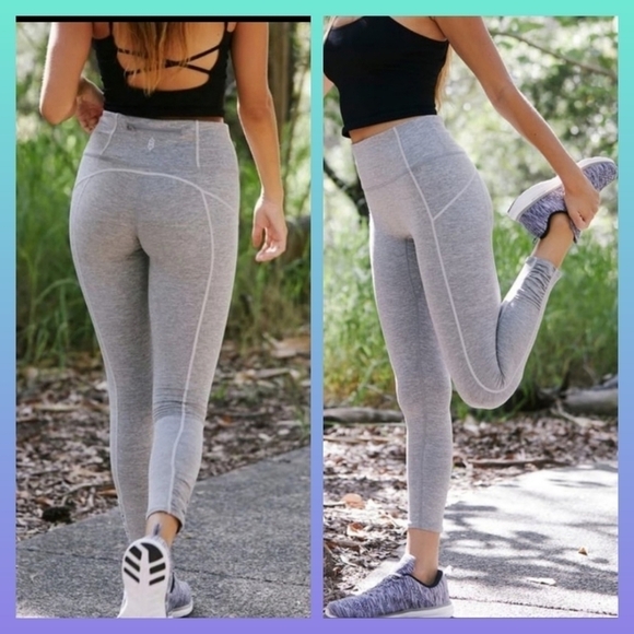 FP Movement by Free People Pants - Free People You're a Peach Leggings in Heather Grey-M/L